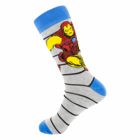 Marvel Avengers Comic Art Men's 6-Pair Pack of Crew Socks